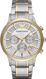 Emporio Armani Renato Chronograph Quartz Silver Dial Two Tone Steel Strap Watch For Men - AR11076