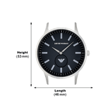 Emporio Armani Renato Quartz Black Dial Silver Steel Strap  Watch For Men - AR11118