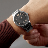 Emporio Armani Renato Quartz Grey Dial Silver Steel Strap Watch For Men - AR2514