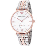 Emporio Armani Retro Silver Dial Two Tone Steel Strap Watch For Men - AR1677