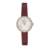 Emporio Armani Rosa Two Hand White Dial Red Leather Strap Watch For Women - AR11357