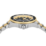 Emporio Armani Sea Explorer Black Dial Two Tone Steel Strap Watch for Men - AR60089