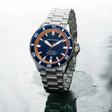 Emporio Armani Sea Explorer Blue Dial Silver Steel Strap Watch for Men - AR60090