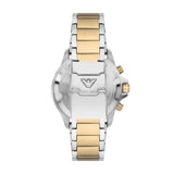 Emporio Armani Sea Explorer Chronograph Green Dial Two Tone Steel Strap Watch for Men - AR11586