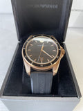 Emporio Armani Sport Quartz Black Dial Black Rubber Strap Watch For Men - AR11101
