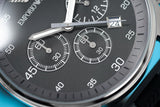 Emporio Armani Sportivo Black Dial Two Tone Ceramic Bracelet Watch For Men - AR5866