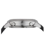 Emporio Armani Sportivo Chronograph Silver Dial Black Leather Strap Watch For Men - AR6054