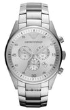 Emporio Armani Sportivo Chronograph Silver Dial Silver Steel Strap Watch For Men - AR5963