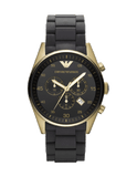 Emporio Armani Sportivo Quartz Black Dial Black Steel Strap Watch For Men - AR8023