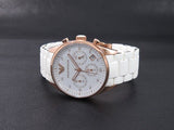Emporio Armani Sportivo Silver Dial White Silicone Strap Watch For Women - AR5920
