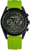 Emporio Armani Sports Analog Black Dial Green Rubber Strap Watch For Men - AR6115