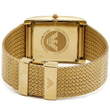 Emporio Armani Super Slim Quartz White DIal Gold Mesh Bracelet Watch For Women - AR2017