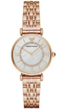 Emporio Armani T-Bar Gianni Crystal Pave Dial Rose Gold Steel Strap Watch For Women - AR11244