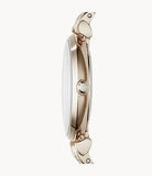 Emporio Armani T-Bar Gianni Rose Gold Dial Rose Gold Steel Strap Watch For Women - AR11059
