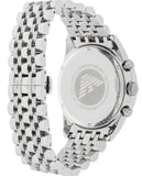 Emporio Armani Tazio Chronograph Black Dial Silver Steel Strap Watch For Men - AR5988