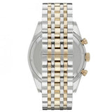 Emporio Armani Tazio Chronograph Blue Dial Gold & Silver Stainless Steel Strap Watch For Men - AR8030