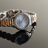 Emporio Armani Three Hand Blue Dial Two Tone Steel Strap Watch for Women - AR11597