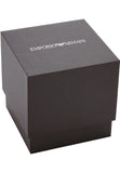 Emporio Armani Two Hand Crystals Silver Dial Black Leather Strap Watch for Women - AR11623