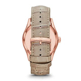 Emporio Armani Valente Analog Beige Dial Beige Leather Strap Watch For Men - AR1667