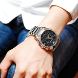 Emporio Armani Valente Chronograph Quartz Black Dial Silver Steel Strap Watch For Men - AR11083