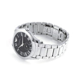 Emporio Armani Valente Quartz Black Dial Silver Steel Strap Watch For Men - AR11086