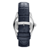 Emporio Armani Valente Quartz Silver Dial Grey Leather Strap Watch For Men - AR1666