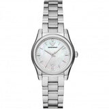 Emporio Armani Valeria Quartz Mother of Pearl Dial Silver Steel Strap Watch For Women - AR11030