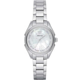 Emporio Armani Valeria Quartz Mother of Pearl Dial Silver Steel Strap Watch For Women - AR11030