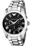 Emporio Armani Velente Chronograph Black Dial Silver Steel Strap Watch For Women - AR0674