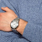 Emporio Armani Velente Chronograph Quartz Silver Dial Silver Steel Strap Watch For Men - AR1702