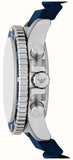 Emporio Armani World Explorer Chronograph Blue Dial Blue Silicone Strap Watch for Men - AR11696