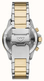 Emporio Armani World Explorer Chronograph Green Dial Two Tone Steel Strap Watch for Men - AR11695