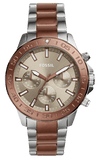 Fossil Bannon Multifunction Brown Dial Two Tone Steel Strap Watch for Men - BQ2502