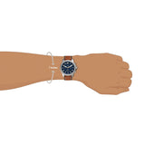 Fossil Bowman Chronograph Blue Dial Brown Leather Strap Watch for Men - FS5602