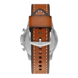Fossil Bowman Chronograph Blue Dial Brown Leather Strap Watch for Men - FS5602