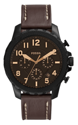 Fossil Bowman Chronograph Brown Dial Brown Leather Strap Watch for Men - FS5601