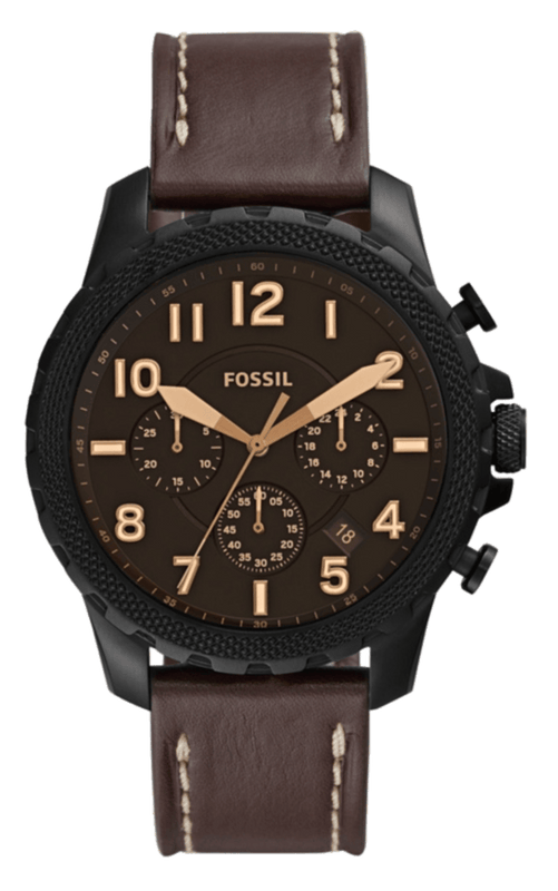 Fossil Bowman Chronograph Brown Dial Brown Leather Strap Watch for Men - FS5601