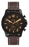 Fossil Bowman Chronograph Brown Dial Brown Leather Strap Watch for Men - FS5601