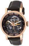 Fossil Boyfriend Automatic Skeleton Grey Dial Grey Leather Strap Watch for Women - ME3089