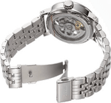 Fossil Boyfriend Automatic Skeleton Silver Dial Silver Steel Strap Watch for Women - ME3067