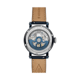 Fossil Boyfriend Skeleton Blue Dial Blue Leather Strap Watch for Women - ME3136