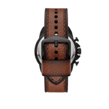 Fossil Bronson Chronograph Black Dial Brown Leather Strap Watch for Men - FS5856