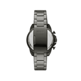 Fossil Bronson Chronograph Black Dial Grey Steel Strap Watch for Men - FS5852