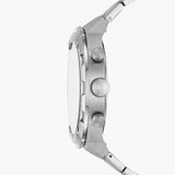Fossil Bronson Chronograph Black Dial Silver Steel Strap Watch for Men - FS5710