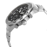 Fossil Bronson Chronograph Black Dial Silver Steel Strap Watch for Men - FS5710