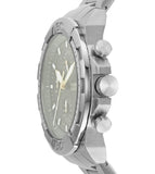 Fossil Bronson Chronograph Red Dial Silver Steel Strap Watch for Men - FS5878