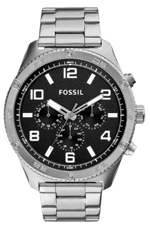 Fossil Brox Multifunction Black Dial Silver Steel Strap Watch for Women - BQ2797