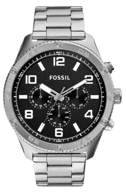 Fossil Brox Multifunction Black Dial Silver Steel Strap Watch for Women - BQ2797