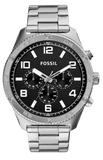 Fossil Brox Multifunction Black Dial Silver Steel Strap Watch for Women - BQ2797