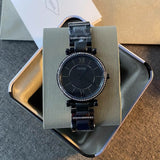 Fossil Carlie Black Dial Black Steel Strap Watch for Women - ES4488